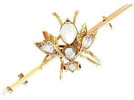Antique Pearl Insect Brooch