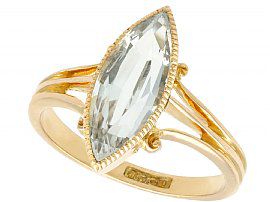 2.33 ct Aquamarine and 15 ct Yellow Gold Dress Ring - Antique Victorian