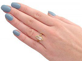Wearing Victorian Aquamarine Ring