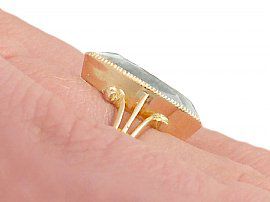 Victorian Aquamarine Ring on Finger