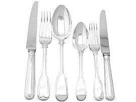 Sterling Silver Canteen of Cutlery for Eight Persons - Antique Victorian (1843); A5946