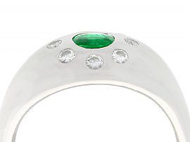 Vintage Emerald and Diamond Domed Ring