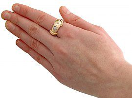 Antique Diamond Buckle Ring  Wearing
