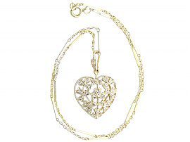 diamond heart pendant and chain