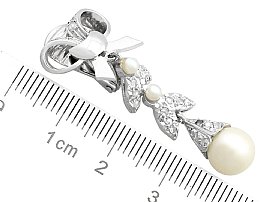Pearl & Diamond Drop Earrings Size
