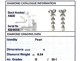 Pearl & Diamond Drop Earrings Grading