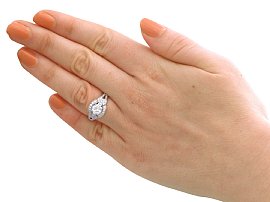 18ct White Gold Diamond Cluster Ring Wearing 