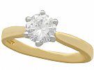 0.91 ct Diamond and 18 ct Yellow Gold Solitaire Ring - Contemporary Circa 2000