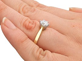 Yellow Gold Solitaire Ring Wearing