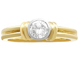 bezel set diamond engagement ring