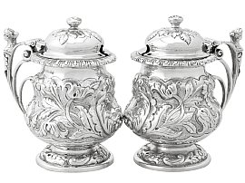 Sterling Silver Mustard Pots - Antique George V (1913)