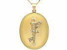 0.19 ct Diamond and Pearl, 15 ct Yellow Gold Locket Pendant - Antique Victorian