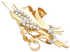 Double Clip Brooch Gold
