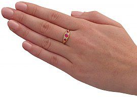 Diamond & Ruby Cocktail Ring Wearing
