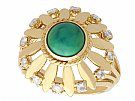 Turquoise and 0.25 ct Diamond, 18 ct Yellow gold Dress Ring - Vintage Circa 1950