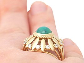 vintage turquoise ring wearing