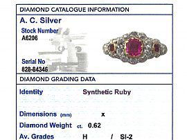 Antique Ruby & Diamond Ring Card