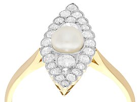 Antique Pearl and Diamond Ring 1920s