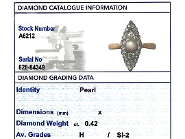 Antique Pearl and Diamond Ring Grading
