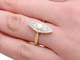 Antique Pearl and Diamond Ring