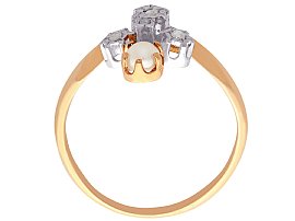 Rose Gold Pearl & Diamond Ring Antique
