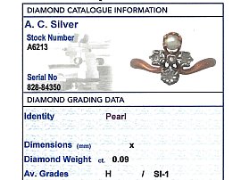 Rose Gold Pearl & Diamond Ring Antique Grading