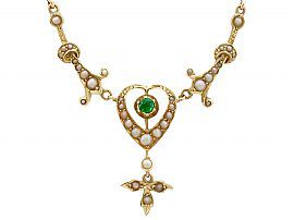 Gold Peridot Necklace Antique