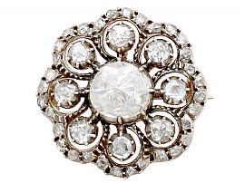 1.86 ct Diamond and 14 ct Yellow Gold Brooch - Antique Victorian