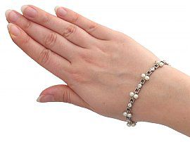 Pearl Diamond Bracelet on the wrist