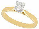 0.62 ct Diamond and 18 ct Yellow Gold Solitaire Ring - Contemporary