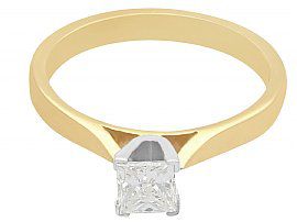 Princess Cut Diamond Gold Solitaire Ring 