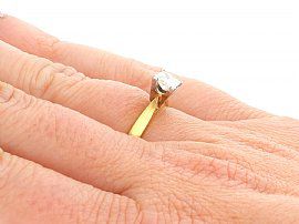 Princess Cut Diamond Solitaire Ring Gold Wearing Hand