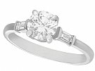 1.03 ct Diamond and Platinum Solitaire Ring - Art Deco Style - Contemporary Circa 2000