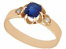 1.09 ct Sapphire and Pearl, 18ct Yellow Gold Dress Ring - Antique Circa 1890