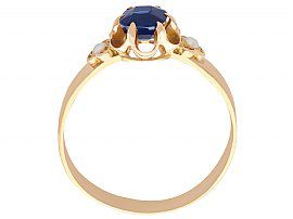 gold sapphire and pearl ring