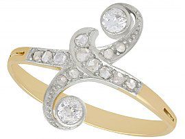 0.26 ct Diamond and 18 ct Yellow Gold Dress Ring - Antique Circa 1910