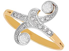 0.26ct Diamond and 18ct Yellow Gold Dress Ring - Antique Circa 1910