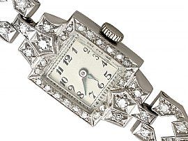 Antique Diamond and Platinum Watch Close Up