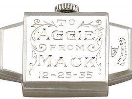 Antique Diamond and Platinum Watch Inscription