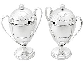 Sterling Silver Preserve Pots by Pairpoint Brothers - Antique George V; A6307
