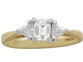 Vintage Emerald Cut Diamond Trilogy Ring