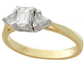 1.10 ct Diamond and 18 ct Yellow Gold Trilogy Ring - Contemporary 1997