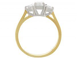 Emerald Cut Diamond Trilogy Ring in Gold