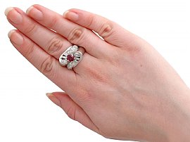 Wearing Vintage Ruby & Diamond Ring