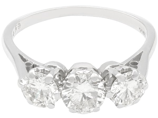 18ct White Gold Trilogy Ring Vintage for Sale | AC Silver