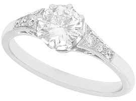 0.78ct Diamond and Platinum Solitaire Ring - Contemporary 2014