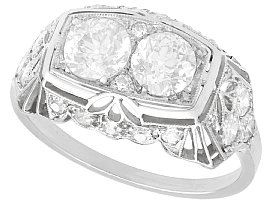 1.73ct Diamond and Platinum Dress Ring - Art Deco - Vintage Circa 1940