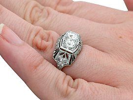 1940s Diamond Ring Wearing Hand