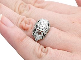 1940s Diamond Ring Wearing Hand