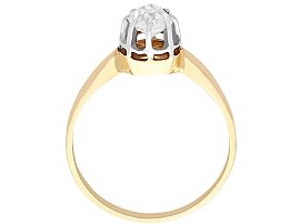 rose and yellow gold diamond solitaire ring